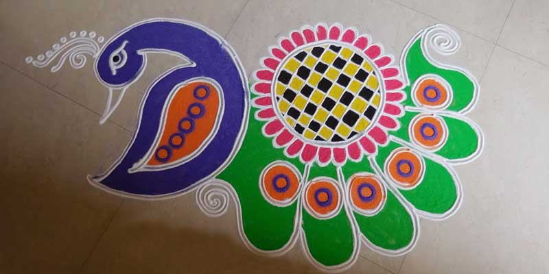 Peacock Rangoli Design