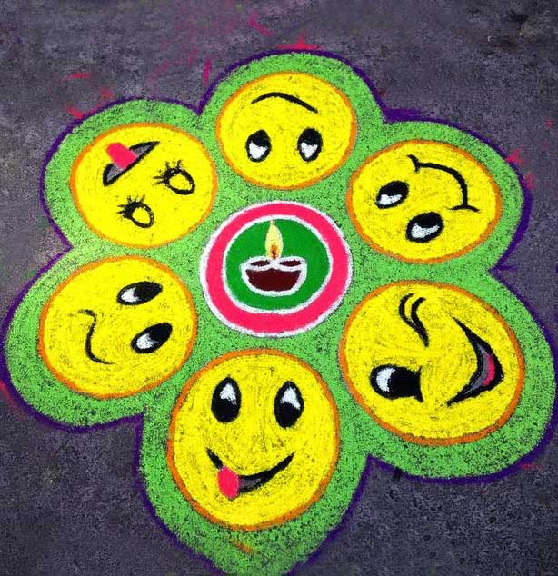 Funny Rangoli Design