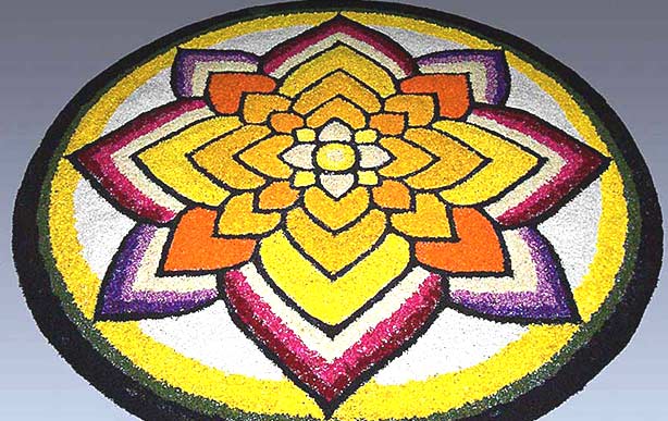 Floral Diwali Rangoli Designs
