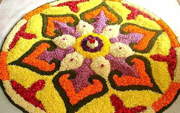 Floral Rangoli Design for Diwali