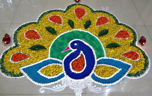 Peacock Rangoli Design